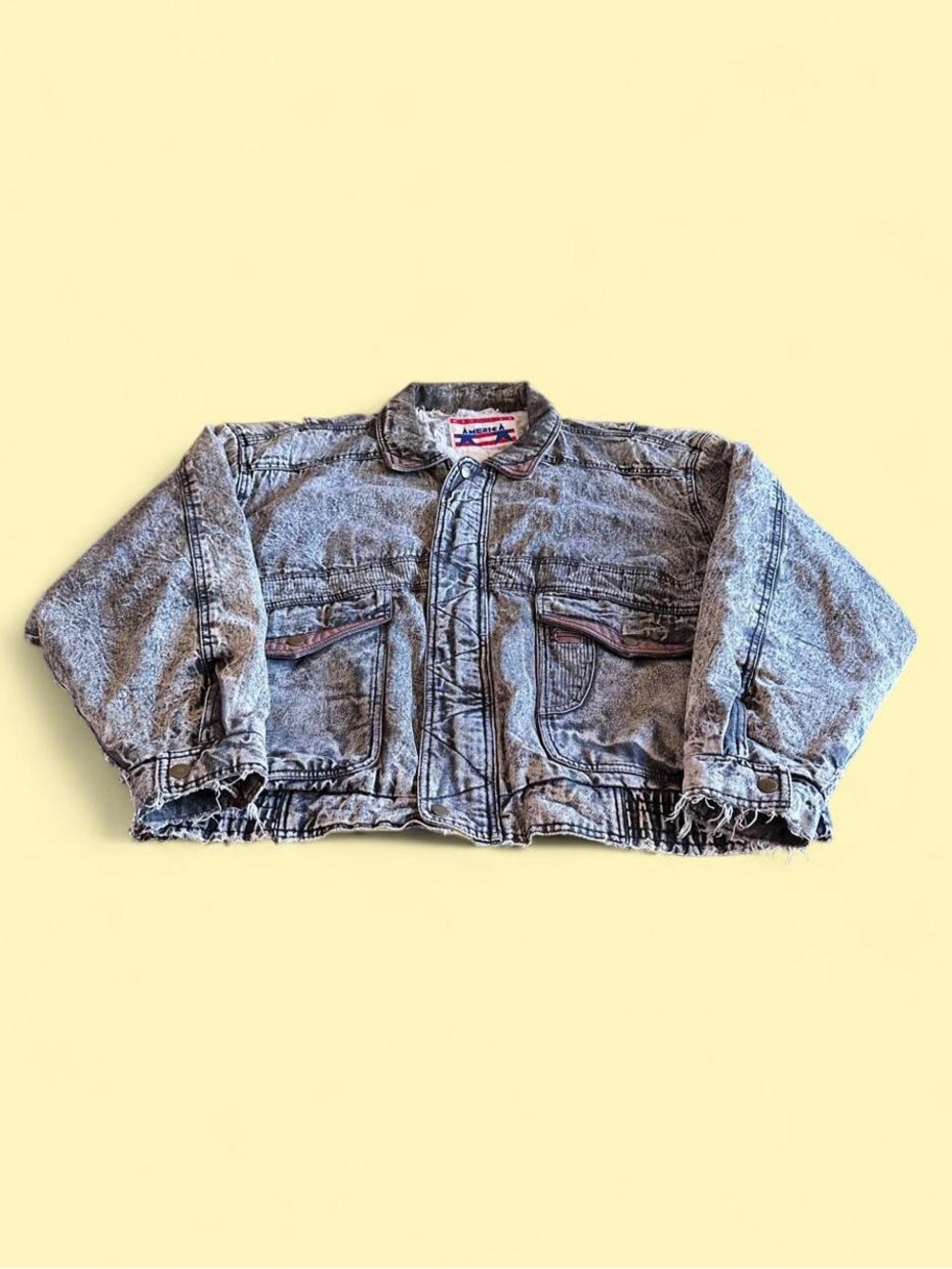 Vintage 80s M. Julian America Distressed Denim Bomber Jacket Men’s Size L